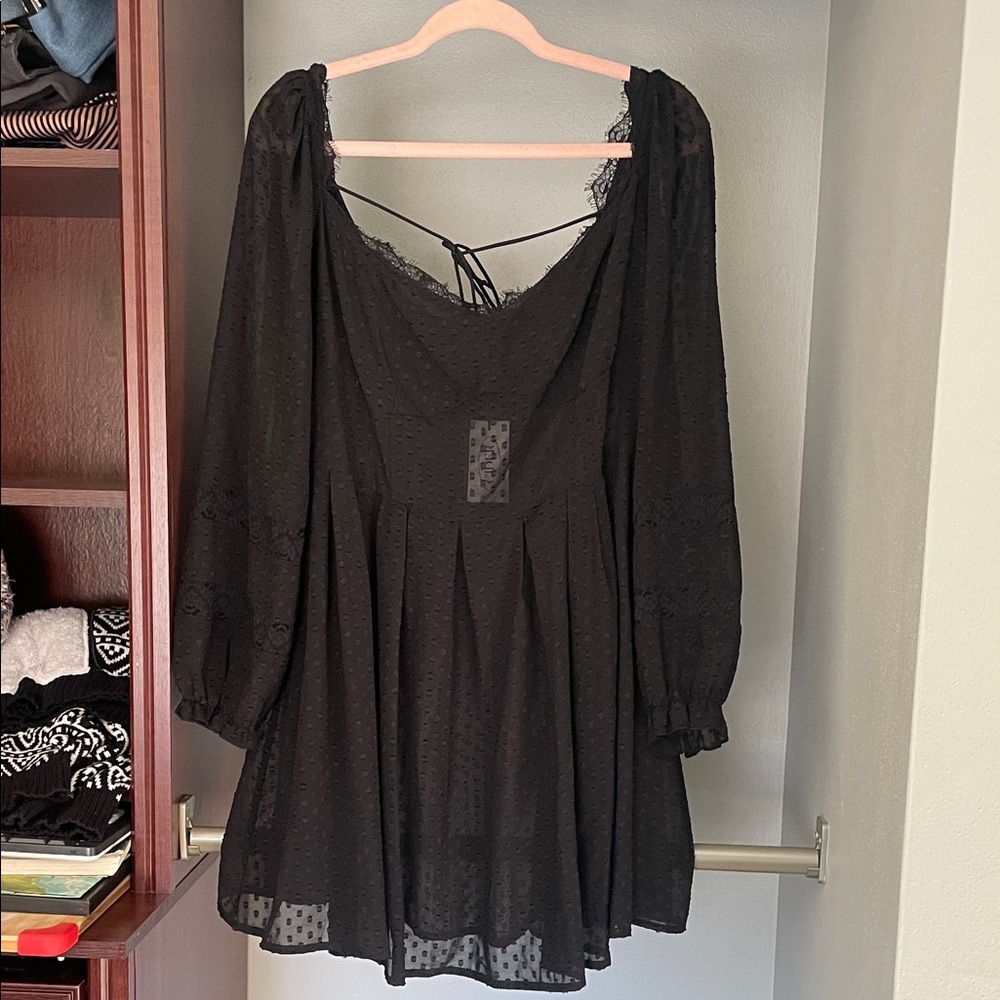 Elegant Black Lace Dress - note that dress is sheer